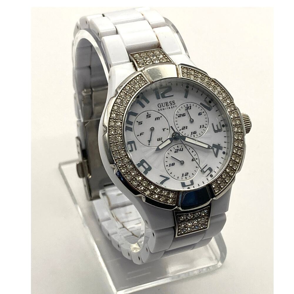 Guess Women's Chronograph Watch 40mm -  U11622L3 - New Battery - Date Day -WR50m